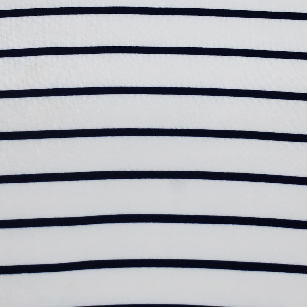 Fabric Merchants Navy &#x26; White Stripes Double Brushed 4-Way Stretch Fabric